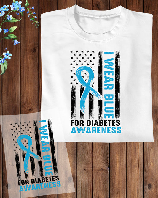 Diabetes Awareness DTF Transfer Ready to Press