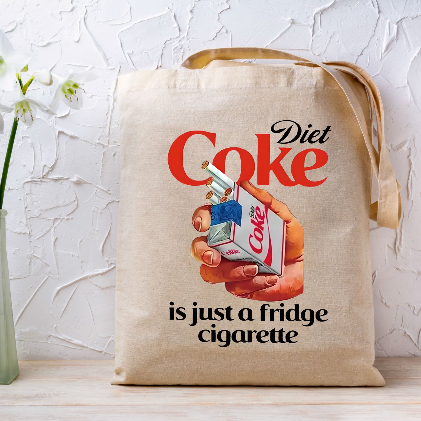 Diet Coke DTF Transfer Ready to Press, Just a Fridge Cigg Diet Coke Heat Transfer For Shirt, Sarcastic Meme UV Sticker Prints