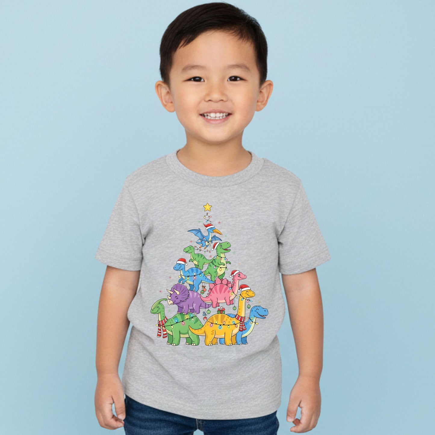 Dinosaur Christmas Tree Sweatshirt Dino Lover Xmas Tee Holiday Matching Sweater Kids Toddler Christmas Tree Shirt Cute Dino Top