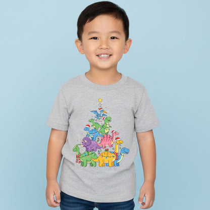 Dinosaur Christmas Tree Sweatshirt Dino Lover Xmas Tee Holiday Matching Sweater Kids Toddler Christmas Tree Shirt Cute Dino Top