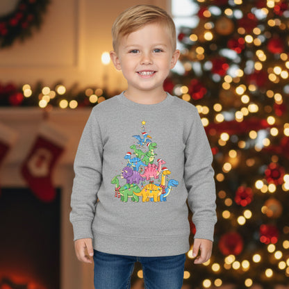 Dinosaur Christmas Tree Sweatshirt Dino Lover Xmas Tee Holiday Matching Sweater Kids Toddler Christmas Tree Shirt Cute Dino Top