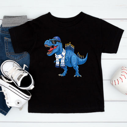 Dinosaur Hanukkah Kids Shirt, Funny Menorah Hanukkah Shirt, Boys Jewish Shirt, Girls Hanukkah Party Shirts Sweater