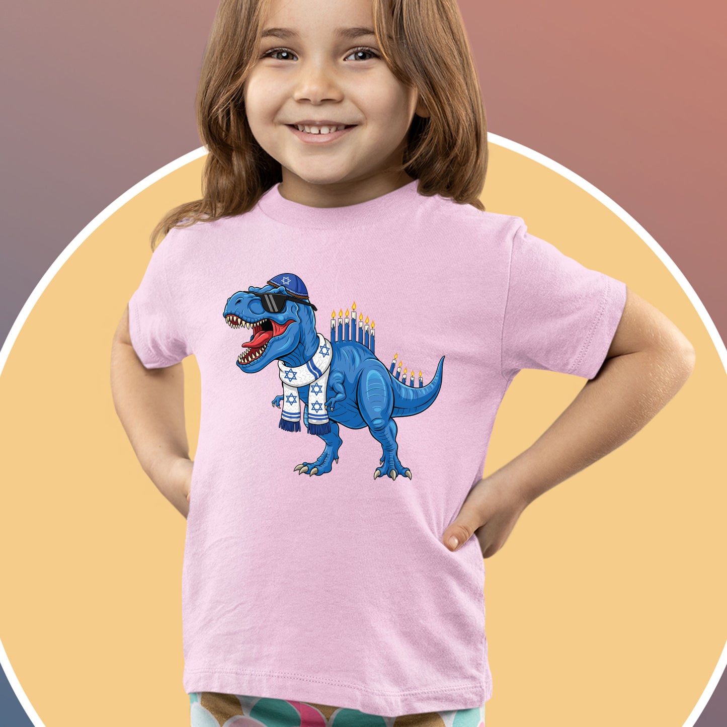 Dinosaur Hanukkah Kids Shirt, Funny Menorah Hanukkah Shirt, Boys Jewish Shirt, Girls Hanukkah Party Shirts Sweater