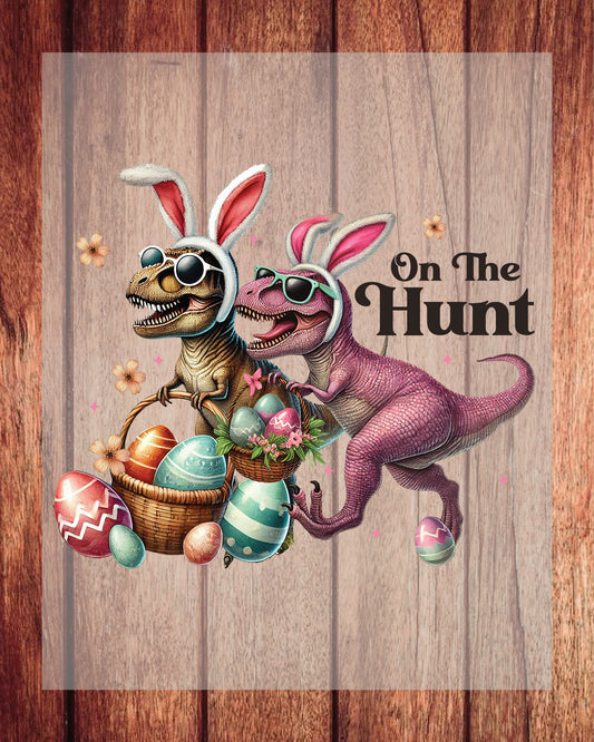 Dinosaur T Rex Easter Egg Hunt Ready to Press Heat Transfers