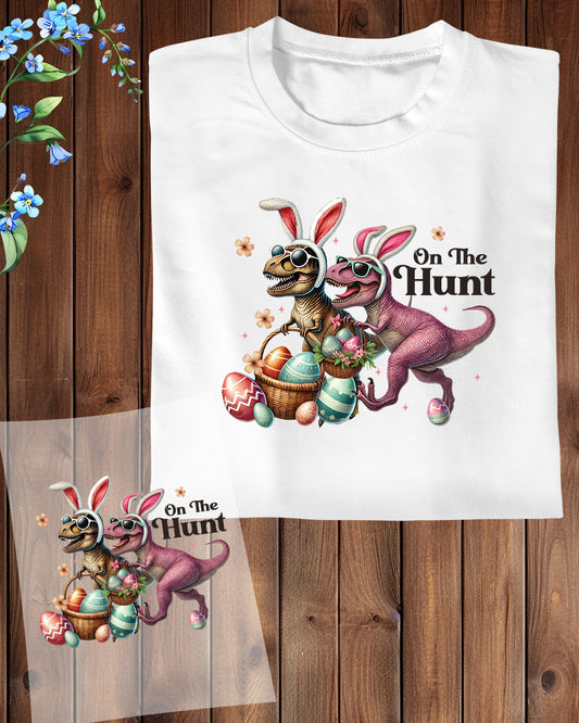 Dinosaur T Rex Easter Egg Hunt Ready to Press Heat Transfers