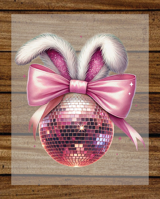 Disco Ball Bunny Ready to Press DTF Transfer