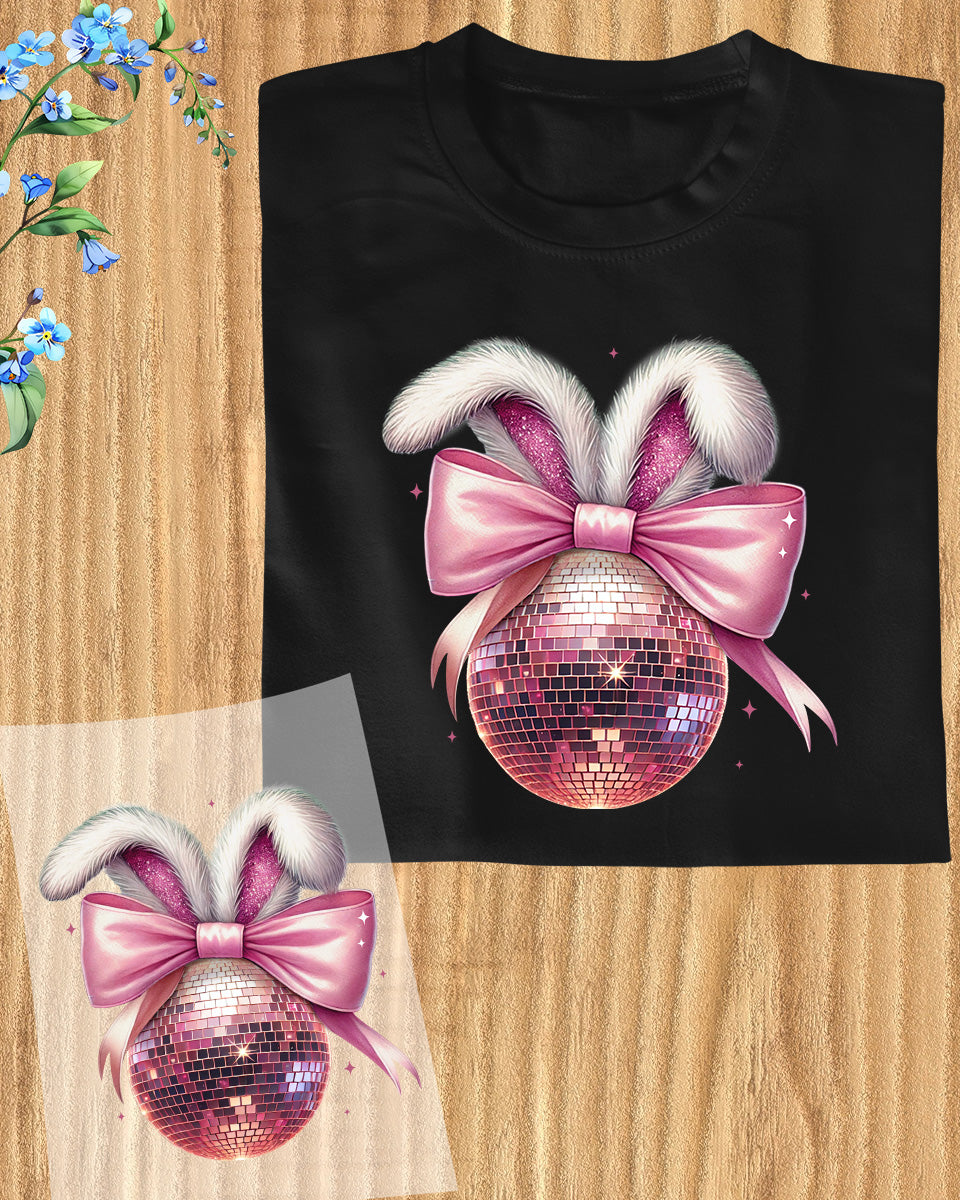 Disco Ball Bunny Ready to Press DTF Transfer