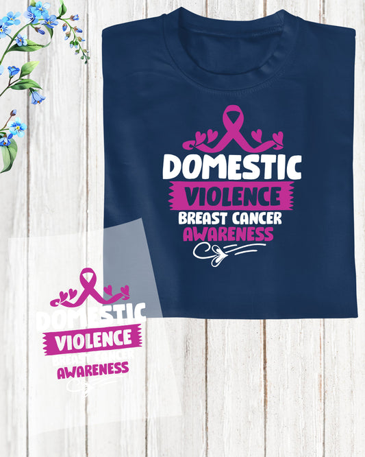 Domestic Violence Breast Cancer Awareness DTF Transfer Film
