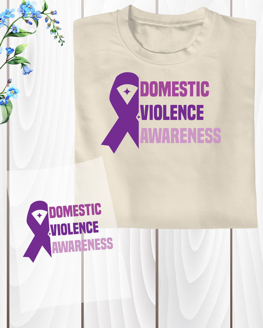 Domestic Violence Purple Ribbon DTF Transfer Film