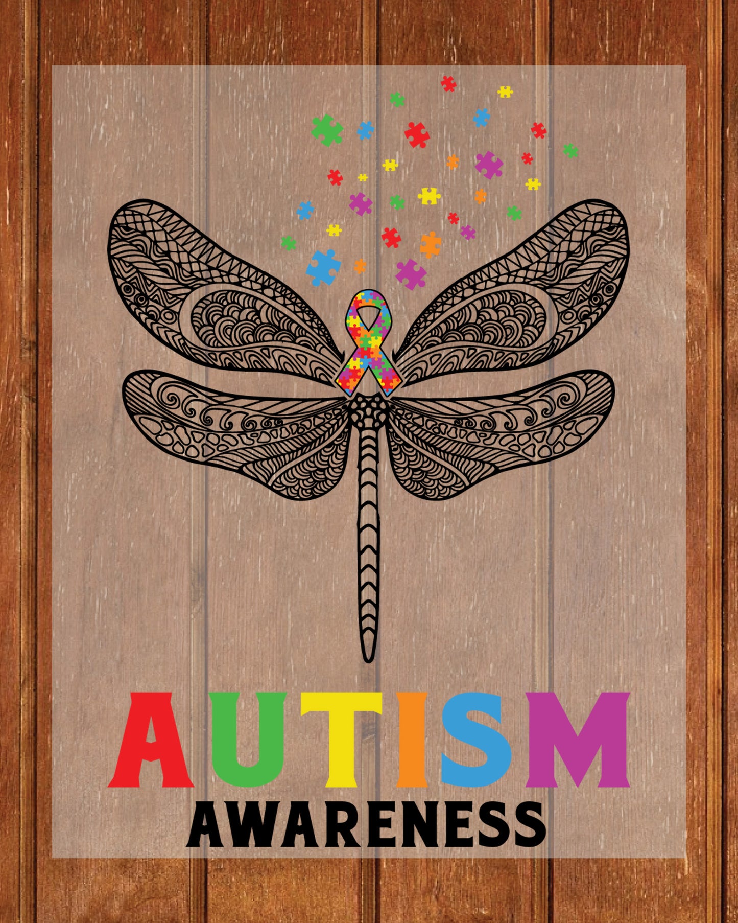 Dragonfly Autism DTF Transfer
