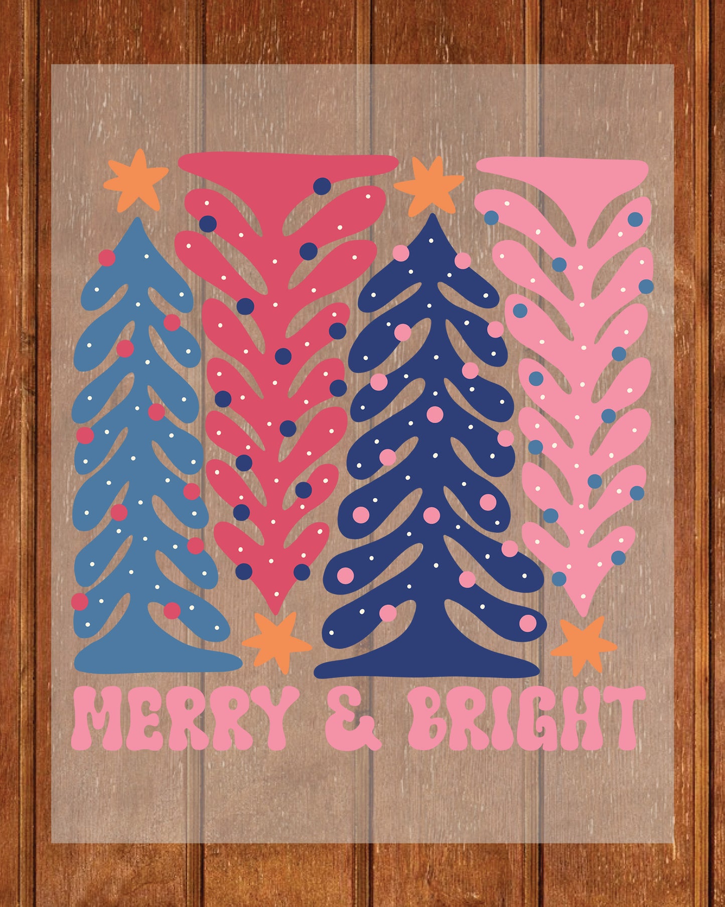 Boho Christmas Trees DTF Transfer Film