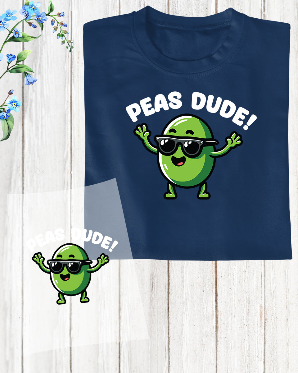 Peas Dude Funny DTF Transfer Film