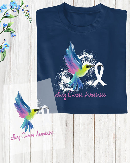 Lung Cancer Awareness Peace Bird DTF Transfer Film
