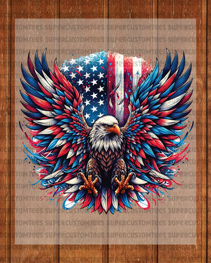 Eagle USA Flag 4th of July DTF Transfer