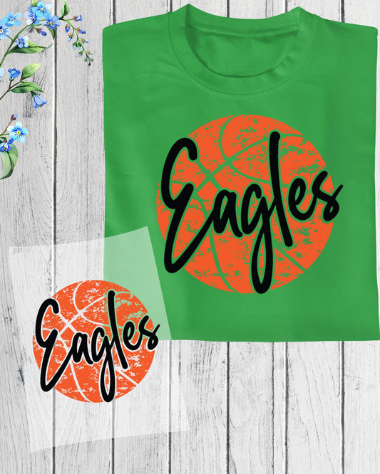 Eagles Distressed Basketball DTF Transfer Film