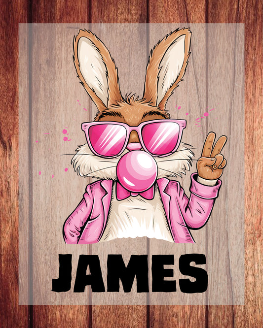 Easter Boy Retro Easter Bunny Blowing Boys Custom DTF Transfer