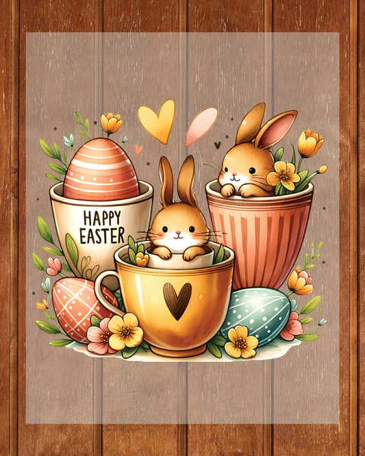 Easter Coffee Cups DTF Transfer