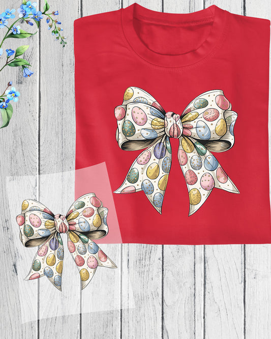 Easter Eggs Coquette Bow Ready to Press Heat Transfers