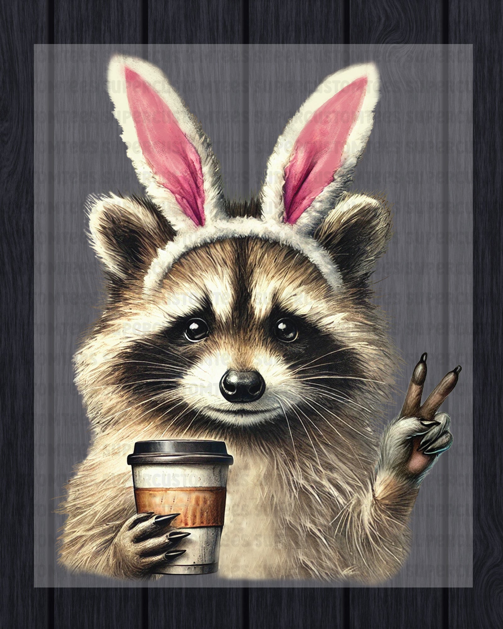 Easter Raccoon Heat Transfer for Shirts