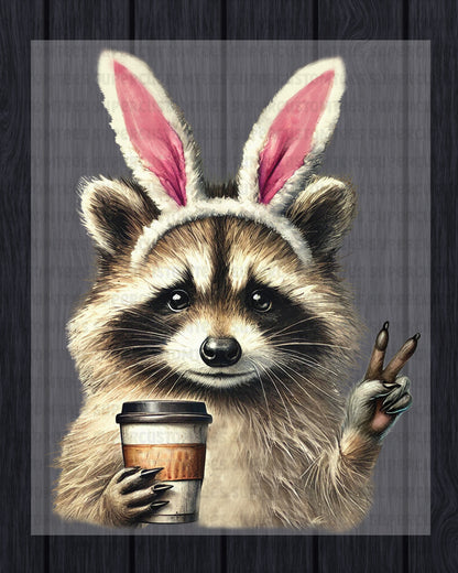 Easter Raccoon Heat Transfer for Shirts