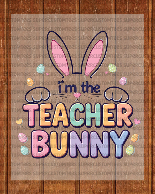 Easter Teacher Bunny Heat Transfer for Shirts