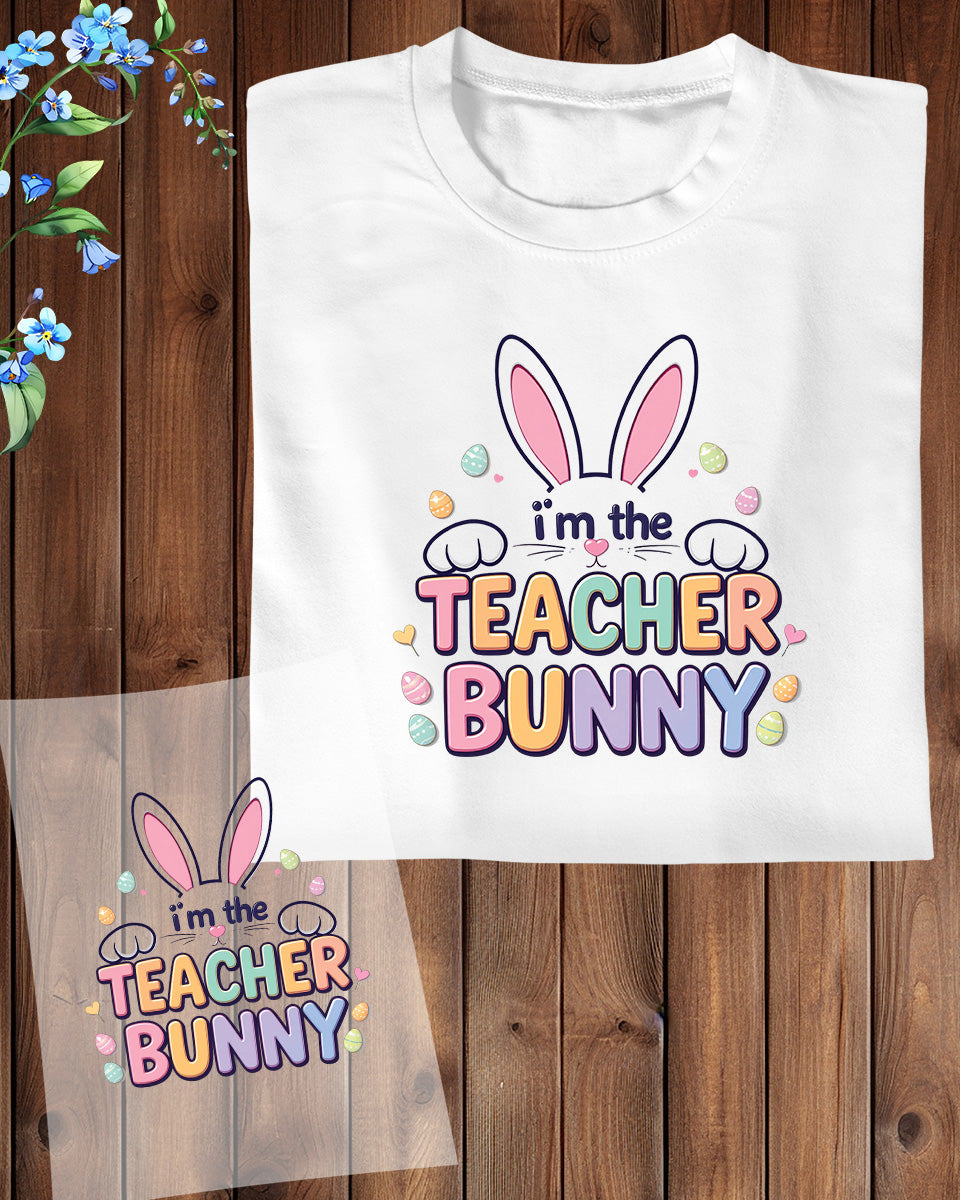 Easter Teacher Bunny Heat Transfer for Shirts