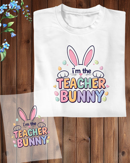 Easter Teacher Bunny Heat Transfer for Shirts