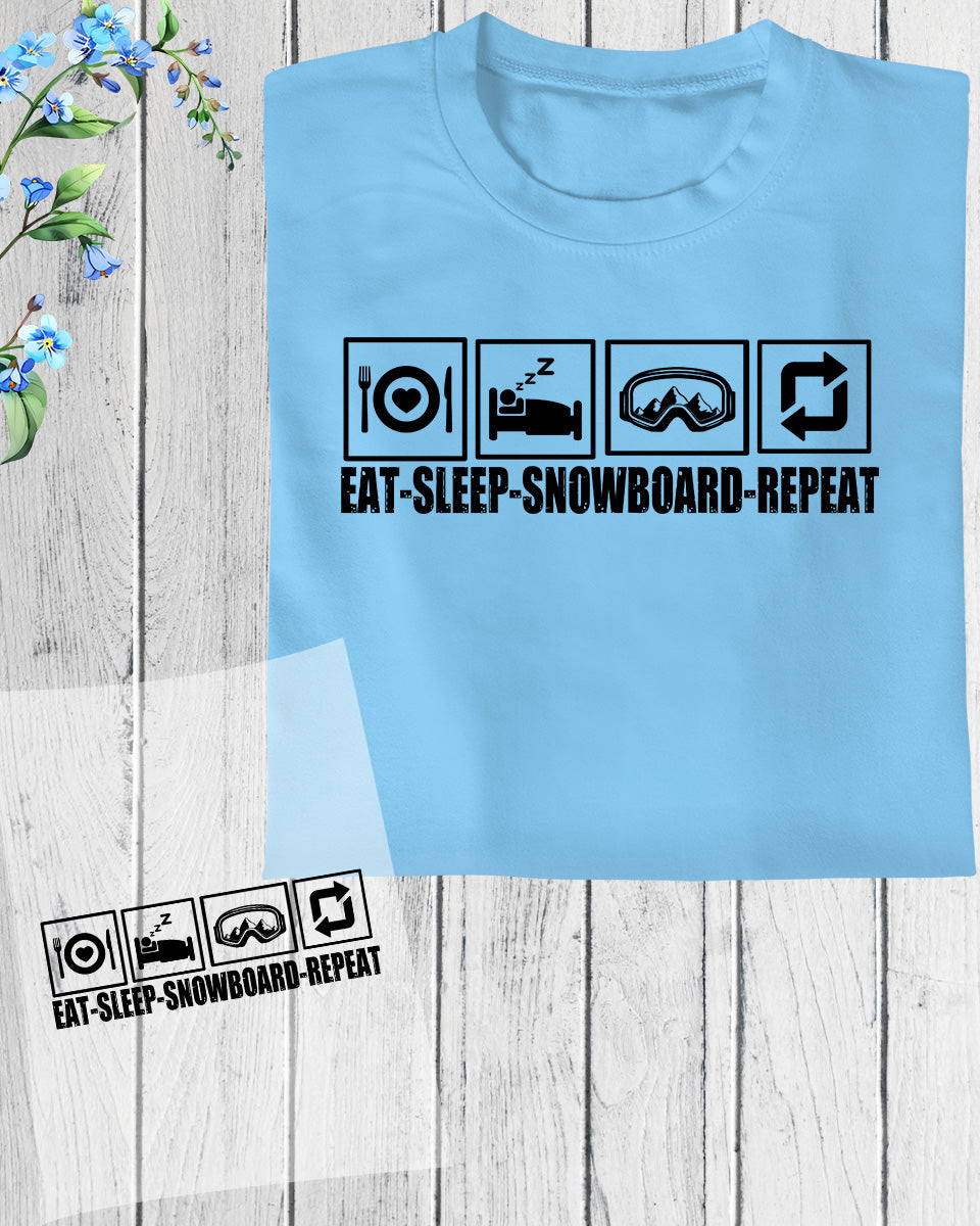 Eat Sleep Snowboard Repeat DTF Transfer Sheets