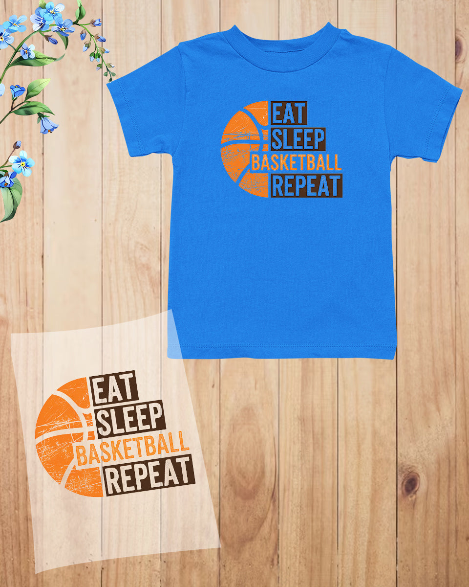Eat Sleep Basketball Repeat Kids DTF Transfer