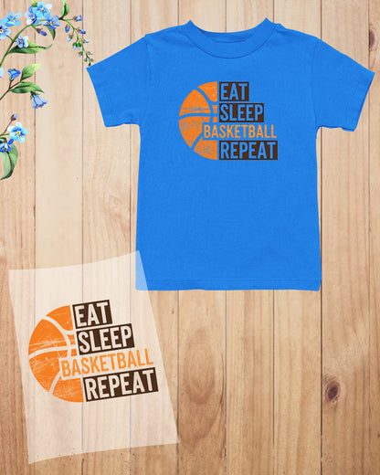 Eat Sleep Basketball Repeat Kids DTF Transfer