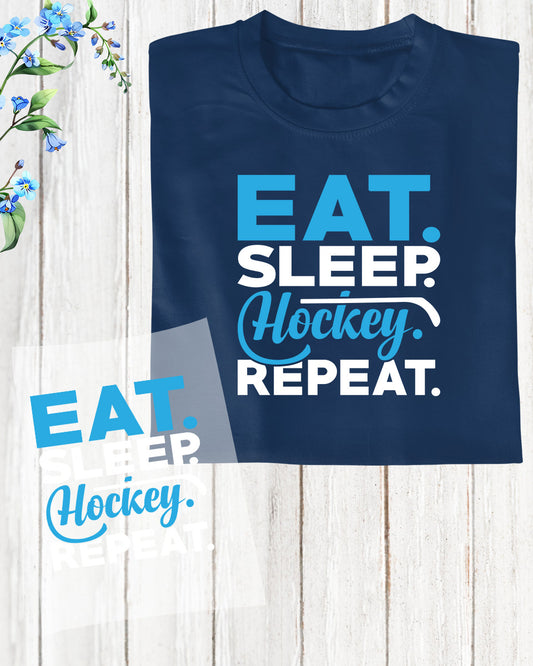 Eat Sleep hockey Repeat Ice Hockey DTF Transfer Film
