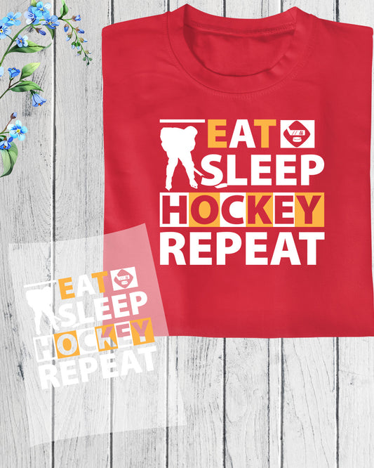 Eat Sleep Ice Hockey DTF Transfer Film