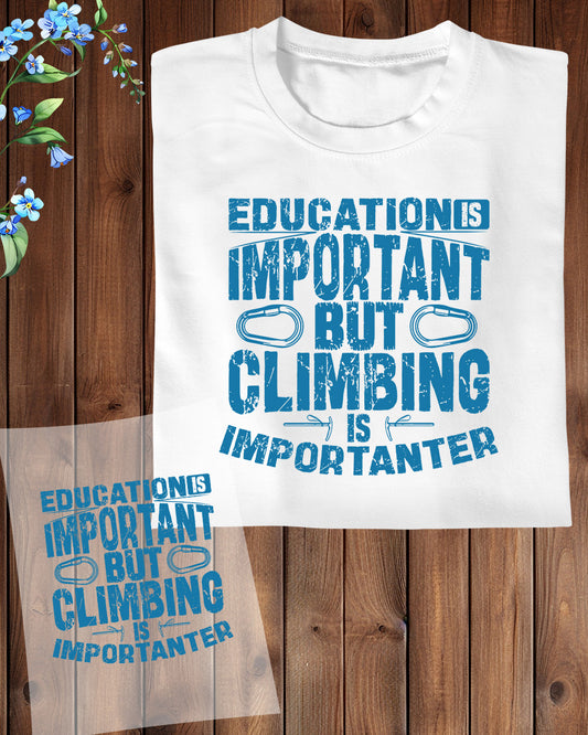 Education is Important but Climbing is Importanter DTF Transfer Film