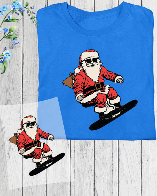 Santa Skateboarding Funny Retro DTF Transfer Film