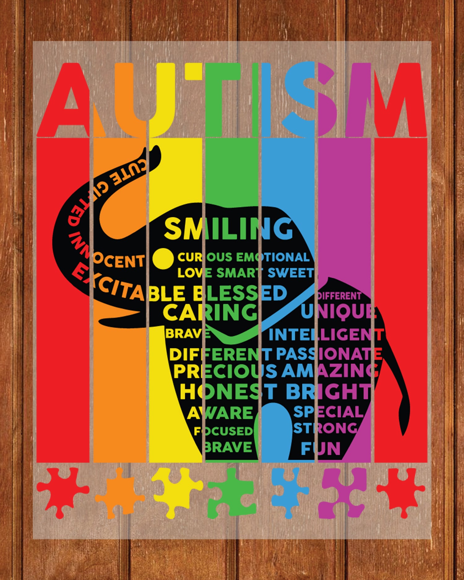 Elephant Autism DTF Transfer