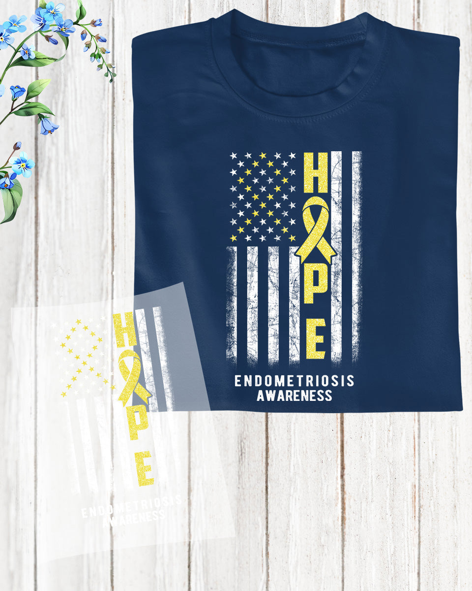 Endometriosis Awareness DTF Transfer Ready to Press