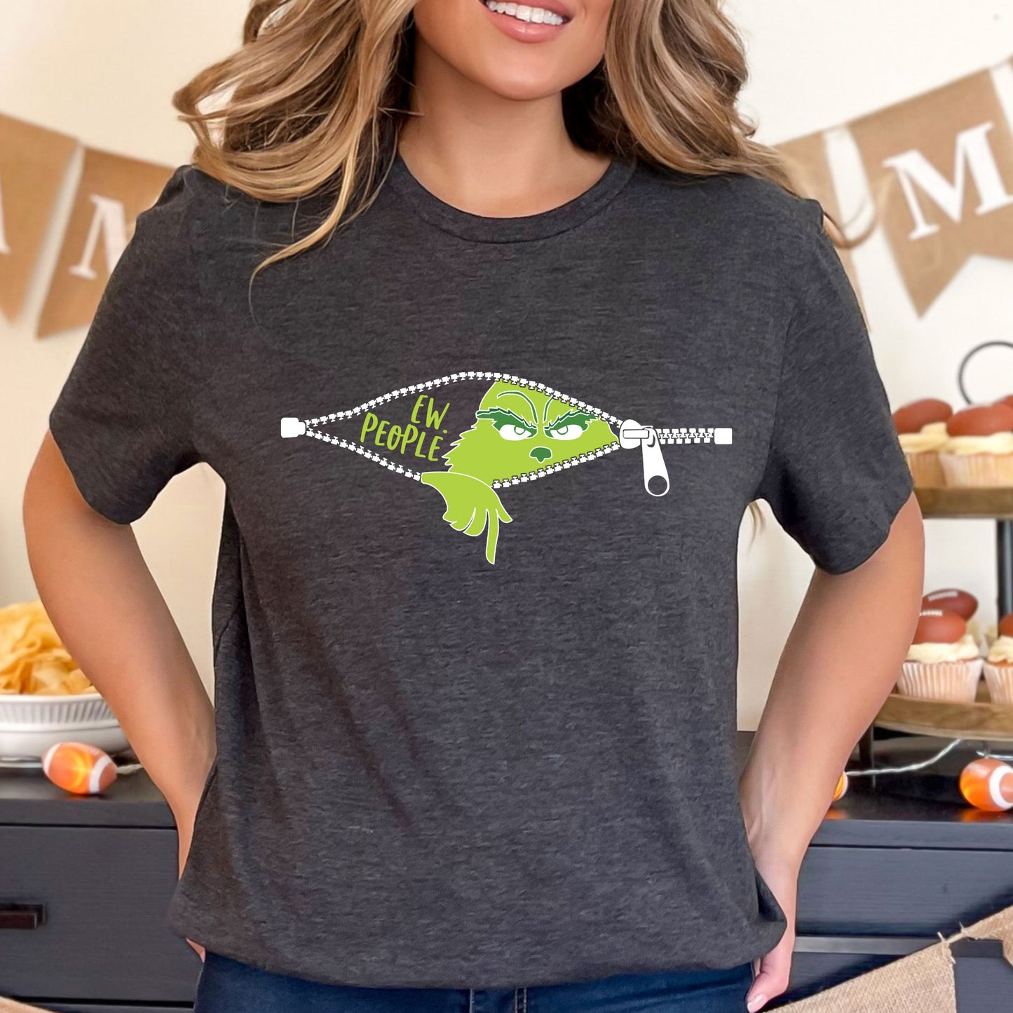 Funny Grinch 'Ew People' Holiday Sweatshirts