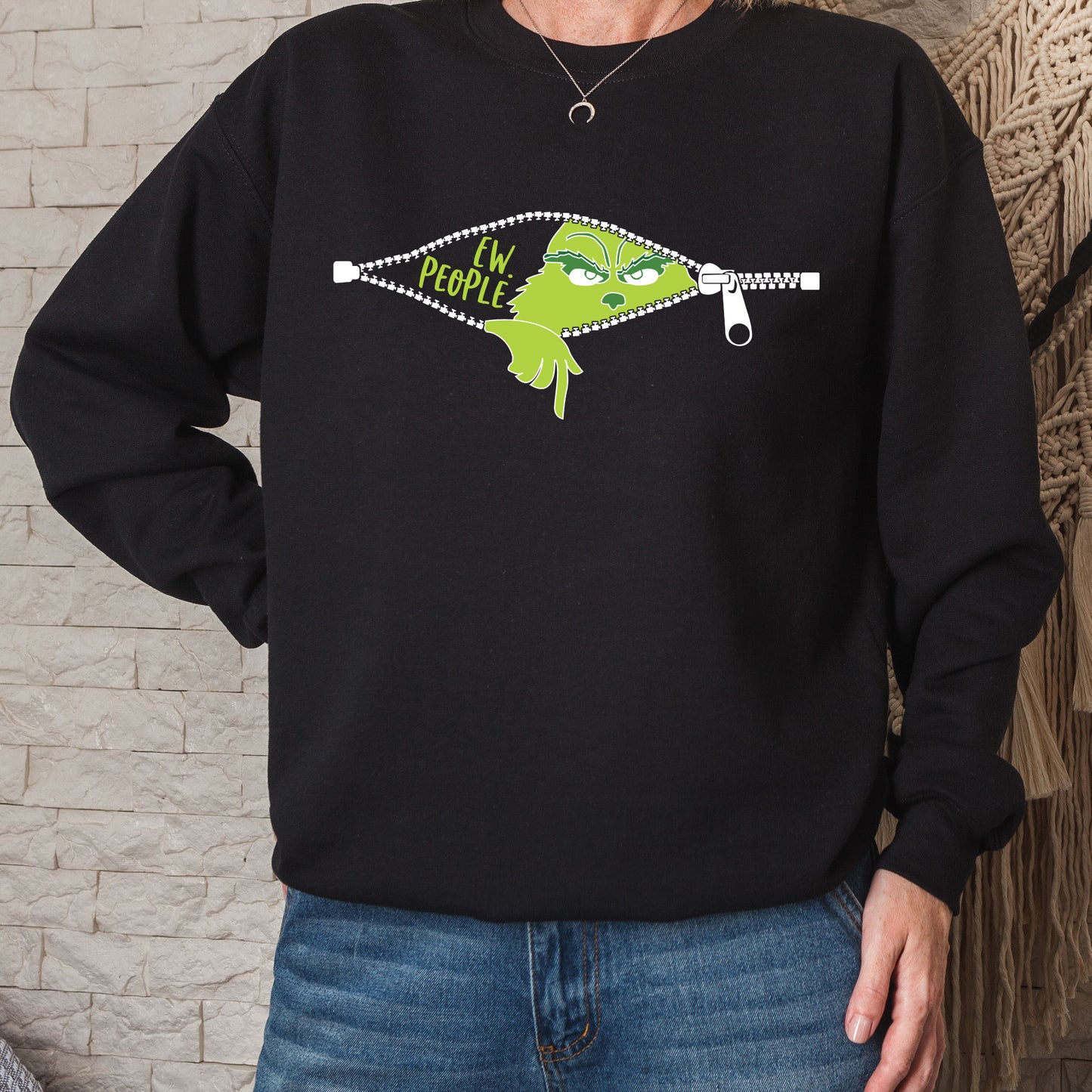 Funny Grinch 'Ew People' Holiday Sweatshirts