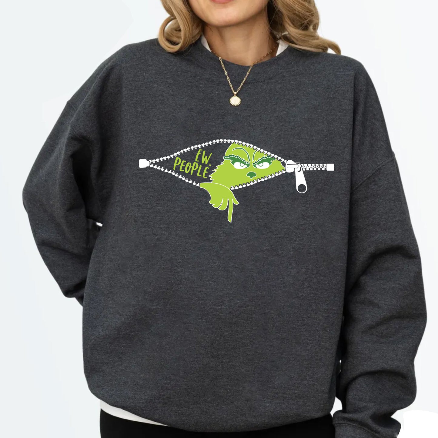 Funny Grinch 'Ew People' Holiday Sweatshirts