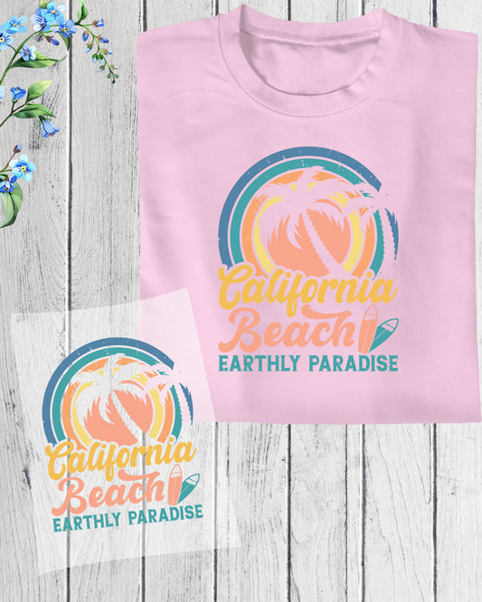 California Beach Earthly Paradise Gift DTF Transfer Sheets