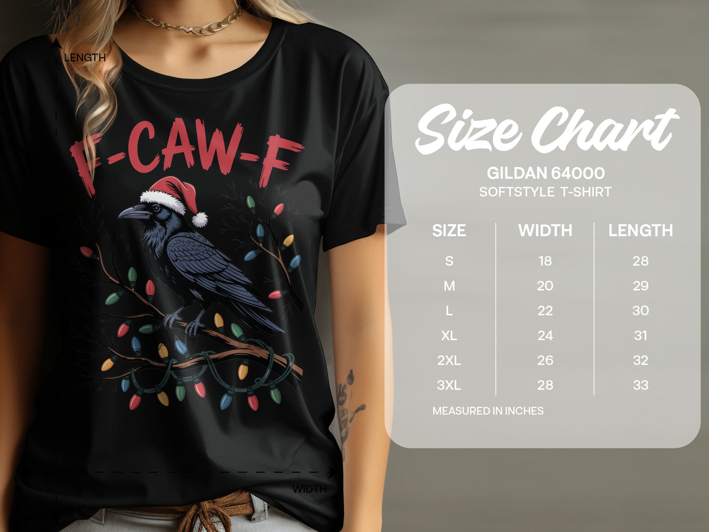 Holiday Crow with Santa Hat and Lights T-shirt