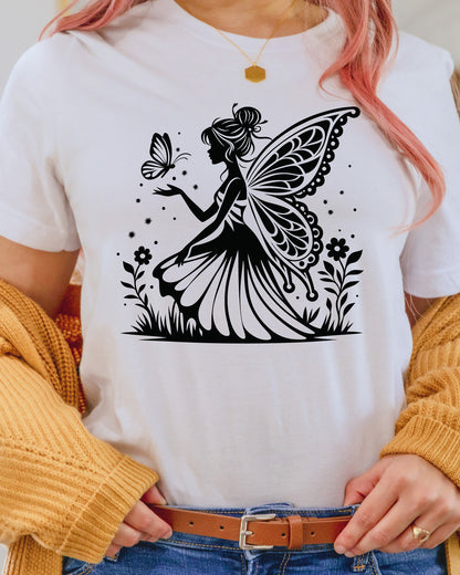 Fairy Silhouette. Floral Fairy DTF Transfer