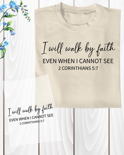 Faith DTF Sheet I Will Walk By Faith Gift