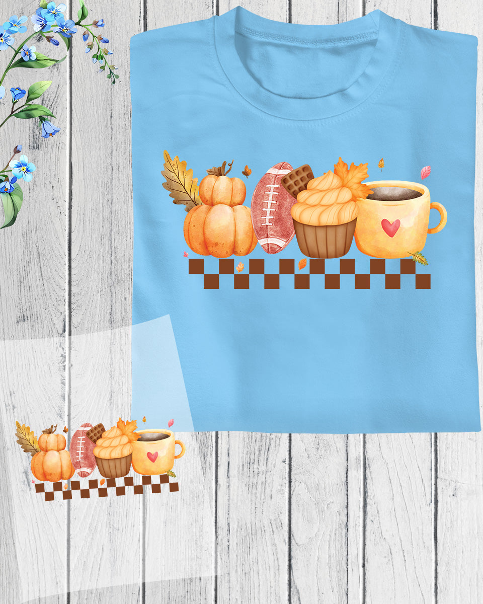 Fall Autumn Football Heat Transfer ready to Press