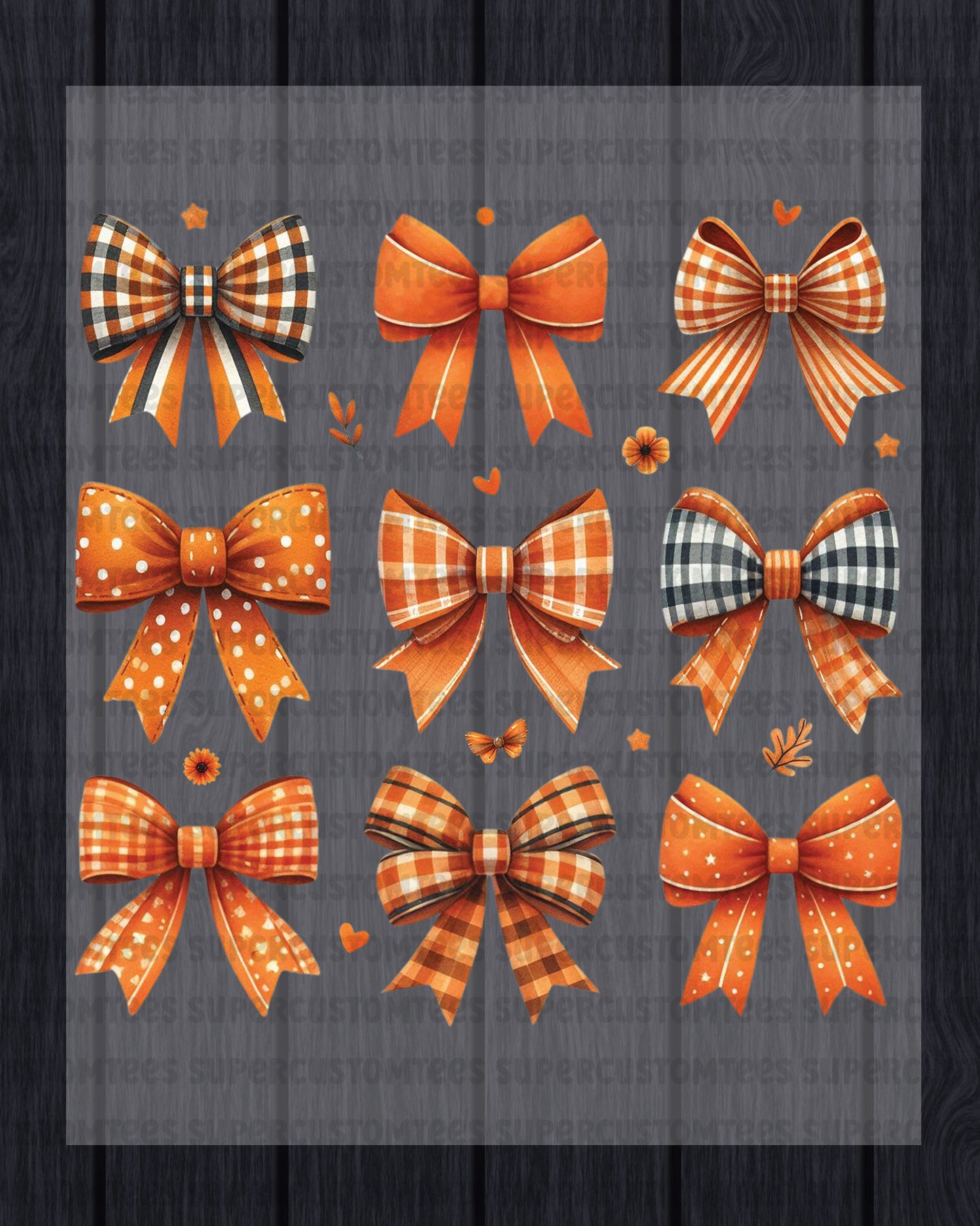 Fall Coquette Bow Heat Transfer ready to Press