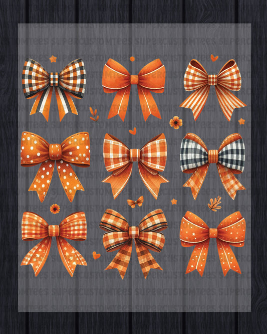Fall Coquette Bow Heat Transfer ready to Press