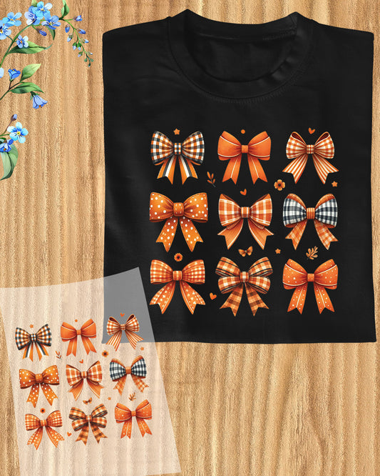 Fall Coquette Bow Heat Transfer ready to Press