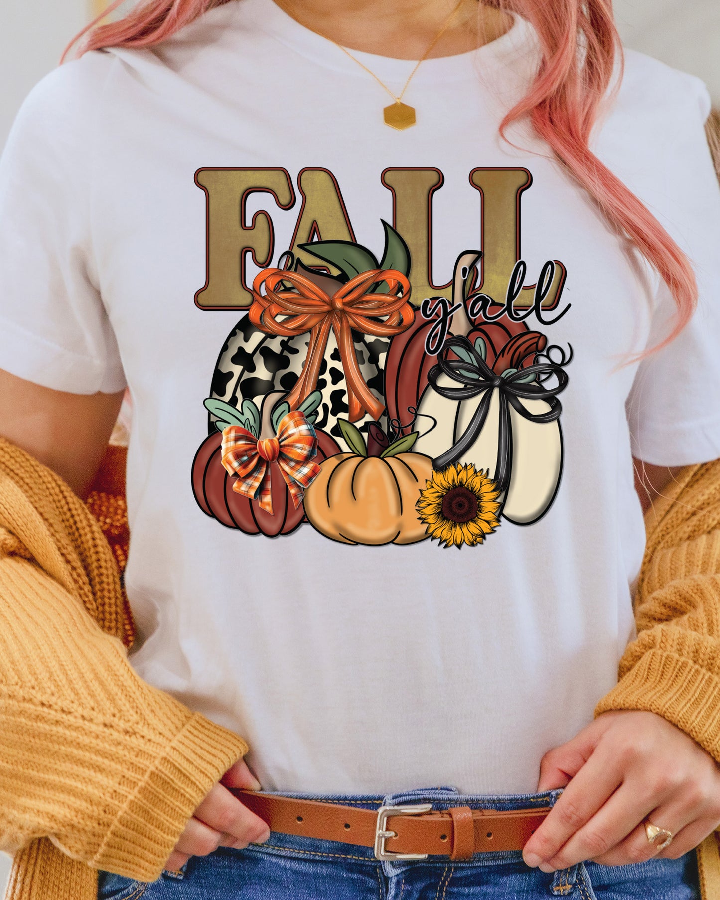 Fall Coquette Bows Pumpkin DTF Transfer
