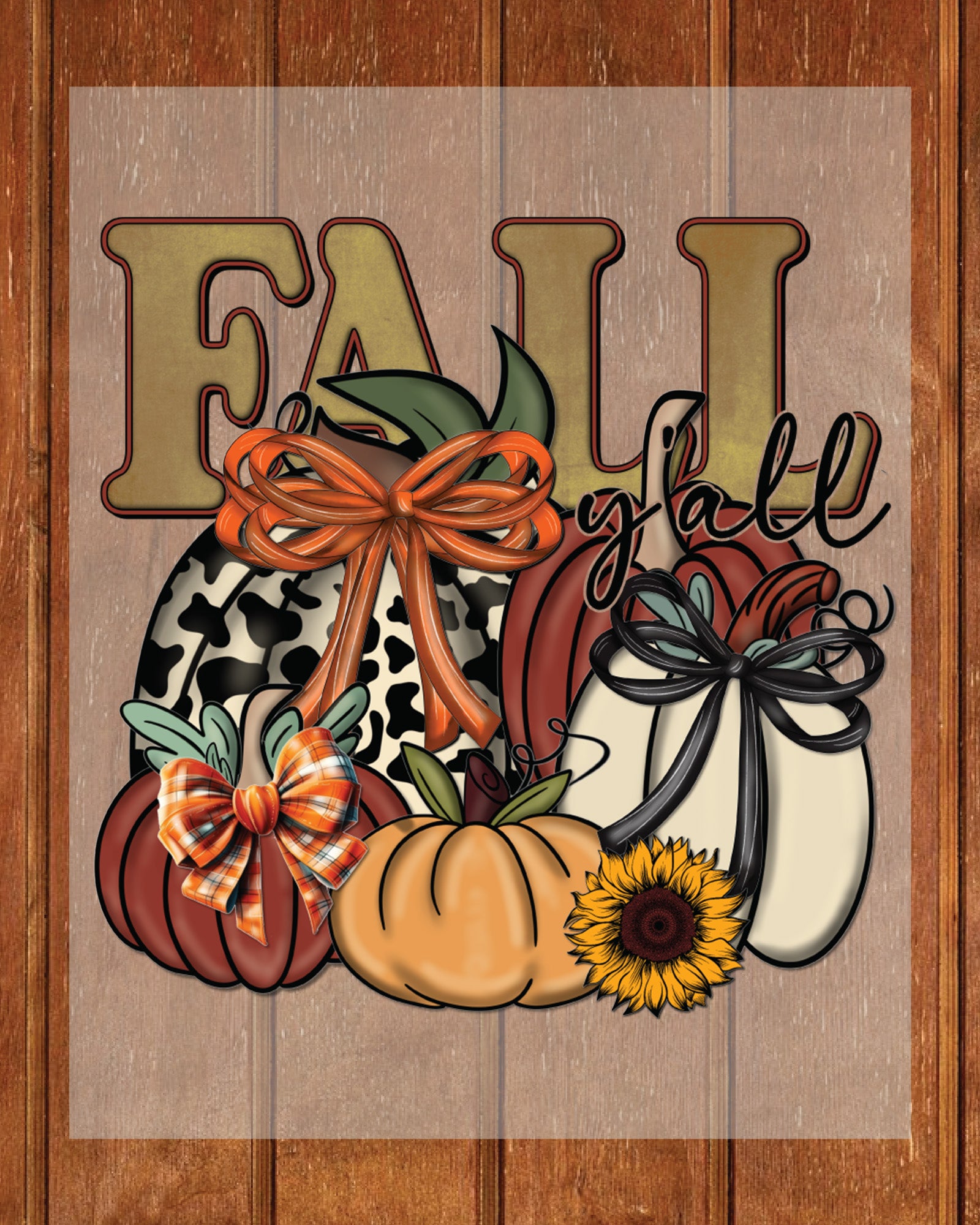 Fall Coquette Bows Pumpkin DTF Transfer