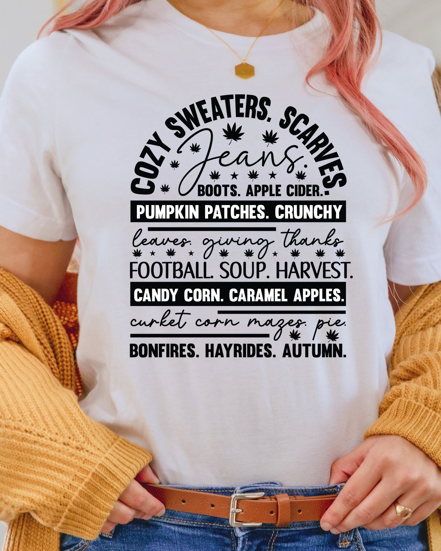 Fall Cozy Sweaters Scarves DTF Transfer